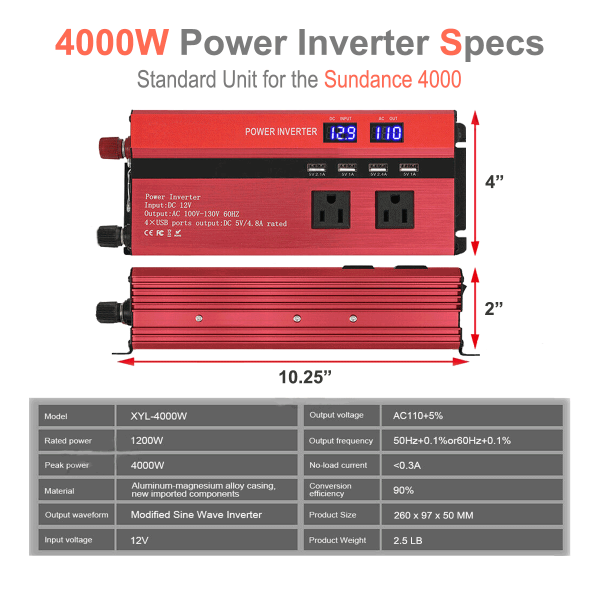 4000W power inverter specifications